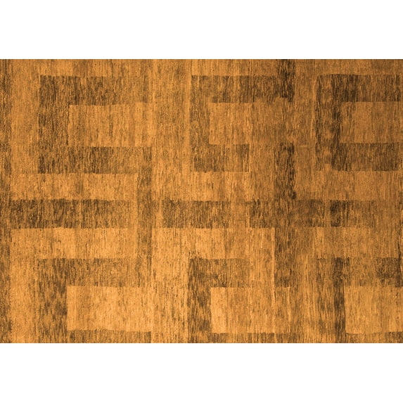 Ahgly Company Indoor Rectangle Abstract Orange Modern Area Rugs, 2' x 3'