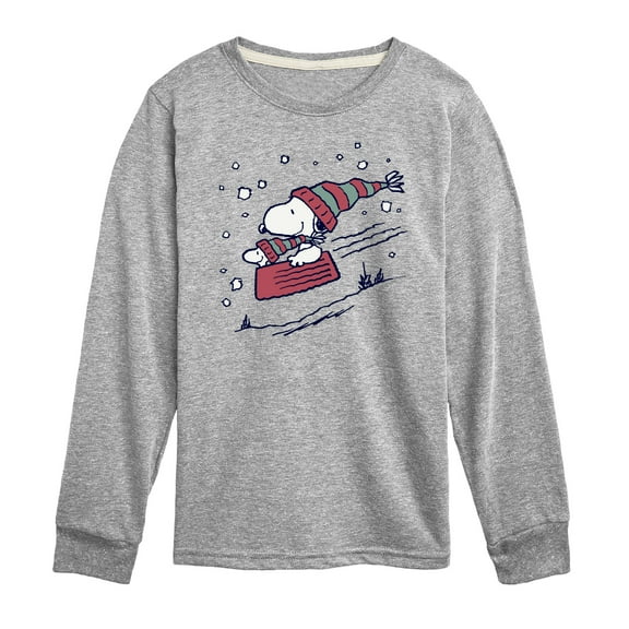 Peanuts - Snoopy Sledding - Toddler & Youth Long Sleeve Graphic T-Shirt
