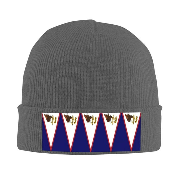 America Samoa Flag Beanie Hat Knit Hat Skull Cap for Men Women Winter Hat Deep Heather