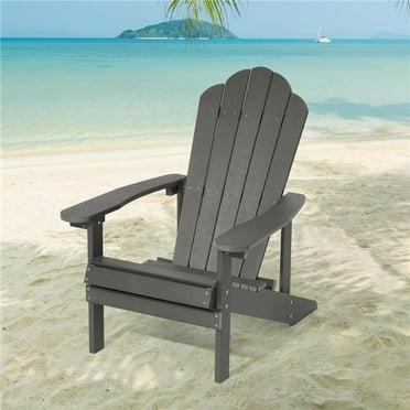 SANLUCE UN-SM-35-GY Charcoal Gray Weather Resistant Plastic Adirondack Chair
