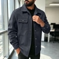thumbnail image 2 of Riecok Cargo Jacket Men Long Sleeve Button down Coats Lapel Collar Jackets Casual Fall Outerwear with Pocket XL, 2 of 8
