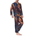 thumbnail image 2 of Honeii Cool Dolphin Pattern Mens Pajamas Set,2pcs Men's Lounge Long Sleeve Sleep Shirt and Pajama Bottoms Sleepwear Set,Mens Pjs Sets-Medium, 2 of 7