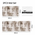 thumbnail image 5 of Kitchen Mat Set of 2 Non Slip Waterproof Kitchen Rugs, Washable Low Profile Floor Mats 17"x28" + 17"x48", Modern Abstract Textured Design Soft Mats for Sink, Laundry Room & Entryway, Brown, 5 of 8