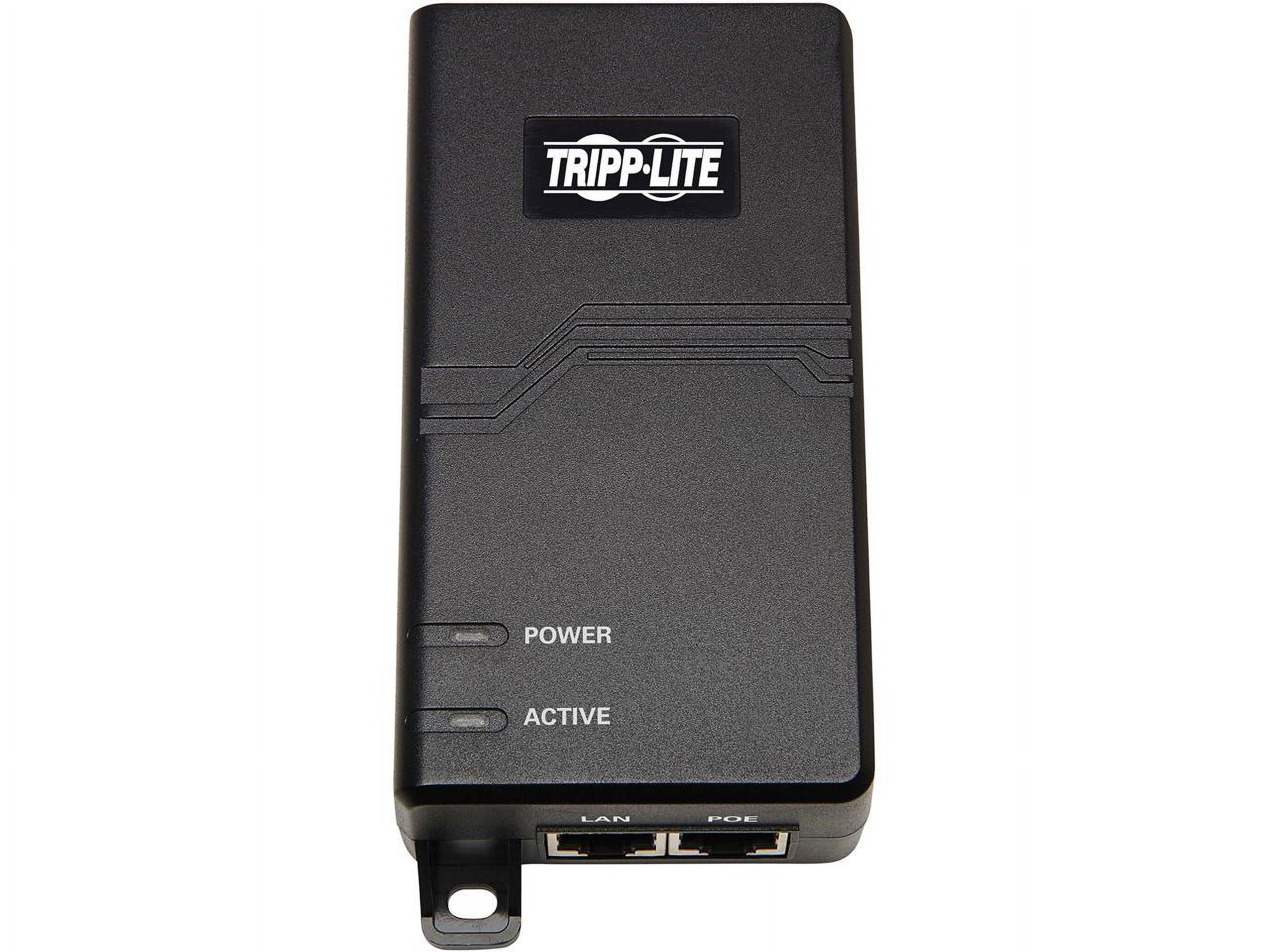 Tripp Lite NPOE-30W-1G-INT Gigabit PoE+ Midspan Active Injector - IEEE 802.3at/802.3af, 30W, 1 Port, International Plug Adapter