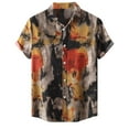 thumbnail image 2 of CALAFEBILA Hawaiian Mens Shirts Casual Button Down Tropical Print Short Sleeve Holiday Beach Shirts Loose Fit Summer Mens Tops with Pockets, 2 of 9