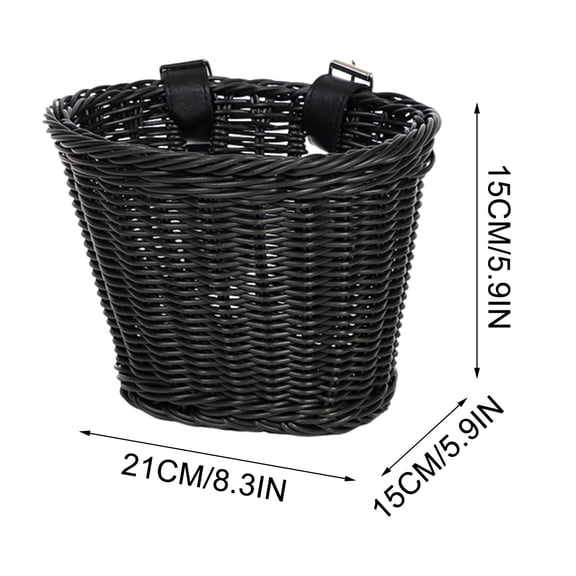 Rkxzt Basket Kids Front Handlebar Bike Basket Hand Woven Detachable Bicycle Basket with Adjustable Straps Home Garden