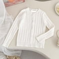 thumbnail image 6 of Husipze Cable Knit Cardigan Sweater for Girl Button Front Long Sleeves Cozy Soft Relaxed Fit Lightweight Fashion Outerwear White 2-3 Years, 6 of 10