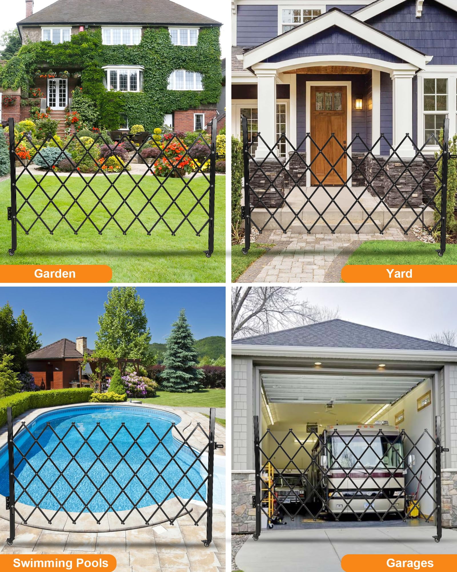 Yeshouse 360° Rolling Barricade Gate - Aluminum Security Gate with Easy Locking System