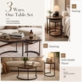 thumbnail image 4 of LIVIZA Modern Nesting Coffee Table Set of 2, 24 in Round Coffee Table for Small Place, End Side Tables Night Stand with Metal Frame，Rustic Brown, 4 of 8
