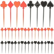 Eease 200 Casino Poker Heart Cupcake Topper Picks - Las Vegas Theme Party Supplies