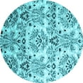 thumbnail image 1 of Ahgly Company Indoor Round Abstract Light Blue Contemporary Area Rugs, 4' Round, 1 of 4