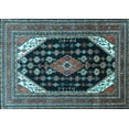 thumbnail image 1 of Ahgly Company Indoor Rectangle Medallion Light Blue Traditional Area Rugs, 6' x 9', 1 of 4