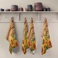 thumbnail image 3 of Coolnut Sunflowers on Wooden Kitchen Towels, 18 x 28 Inch Super Soft and Absorbent Dish Cloths for Washing Dishes, 6 PCS Reusable Multi-Purpose Microfiber Hand Towels for Kitchen, 3 of 5