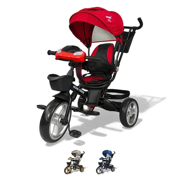 Triciclo para Niños The Baby Shop para bebés, evolutivo Luz y Sonido Rojo - 7 en 1