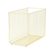 U Brands Bent Wire Hanging File Basket, 9.2 x 12.4 x 6.1 in., Gold Metal