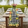 thumbnail image 3 of Lemon Table Runner 72 Inches Long,Black Plaid Check Yellow Fruit Flower Floral Cotton Linen Table Runners Dresser Scarves,Decorative Tabletop Scarf Furniture Cover for Home Dinner Party 13"x72", 3 of 8