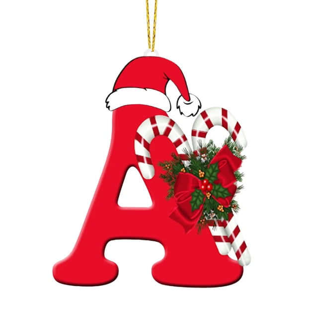 Decoraciones Del Árbol de Navidad 26 Alfabeto 3D Acrílico Árbol de Navidad Colgante Decoración Regalo Familia Fiesta de Navidad Colgante Árbol de Navidad Ornamentos
