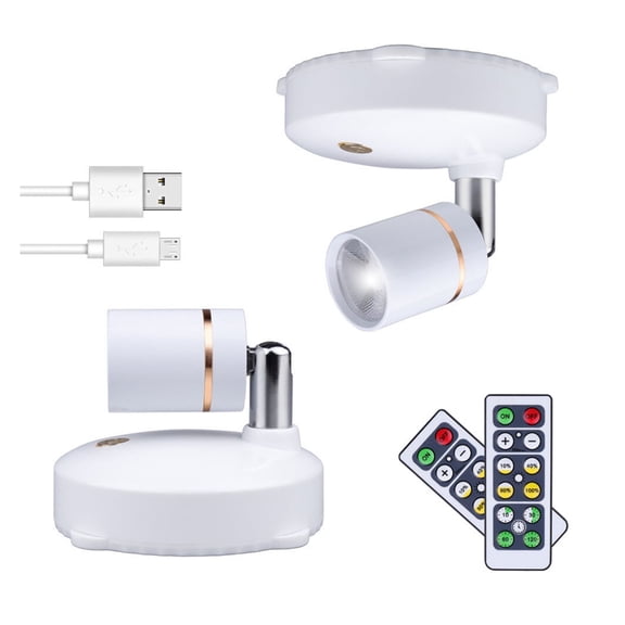 Wireless Spotlight, 2 Pack Battery Operated Accent Lights Art Picture Wall Light with Rotatable Light Head, Dimmable, Stick on Anywhere ,Versatile Lighting Options