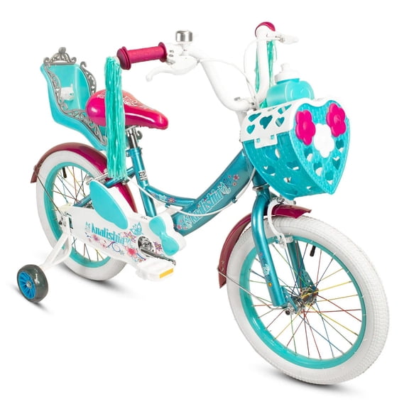 Bicicleta Infantil R12 Azul Canastilla Porta Muñeca Termo