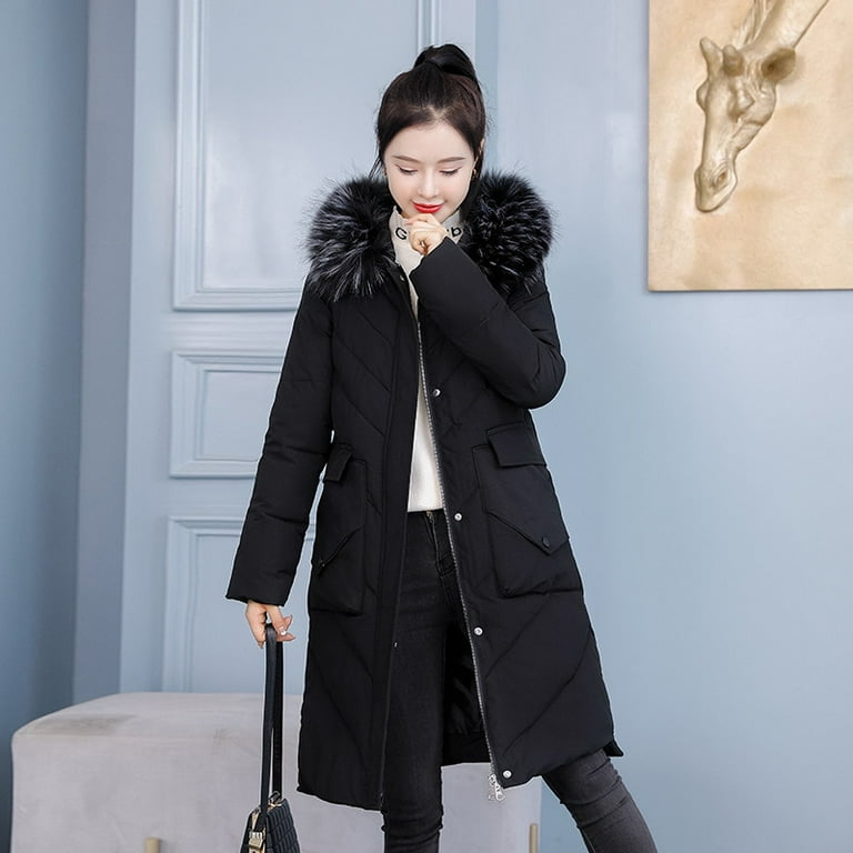 DanceeMangoo Winter Coat Women New Slim Parkas Mid length Coats and Jackets for Women Hooded Cotton Jacket Ropa De Invierno Mujer Zm2762