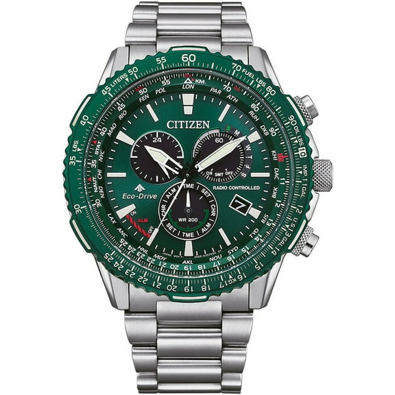 Citizen Promaster Air A-T World Time Chronograph GMT Green Dial Men's Watch CB5004-59W