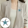 thumbnail image 2 of Yesbay Colorful Rhinestone Starfish Brooch Elegant Clothing Accessories Men Women Bag Hat Business Suit Lapel Pin Jewelry Gift, 2 of 8