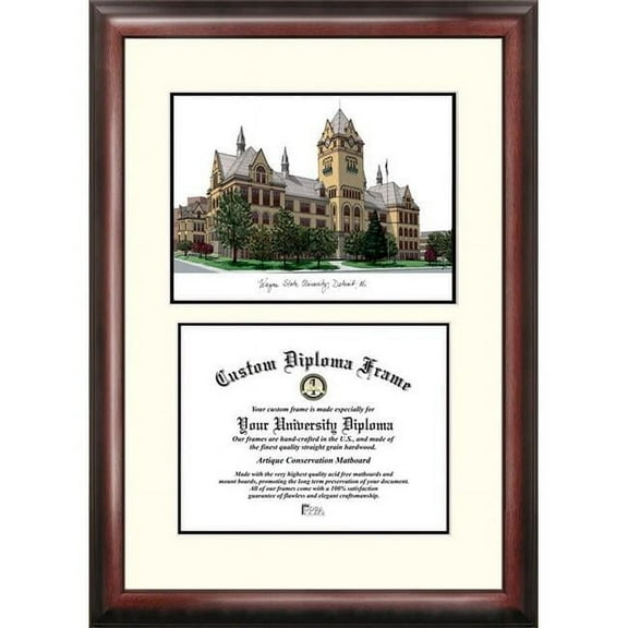 Campus Images MI983V 14'' x 10'' Wayne State University Lithograph Frame