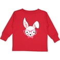 thumbnail image 3 of Inktastic Cute Hipster Bunny Pink Boys or Girls Long Sleeve Toddler T-Shirt, 3 of 5