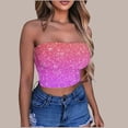 thumbnail image 2 of Byworldtasic Women's Sparkly Strapless Crop Top Glitter Sequin Tube Party Clubwear Top, 2 of 6