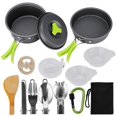 thumbnail image 1 of Nrdde Camping Cookware, 15Pcs Backpacking Gear Hiking Outdoors Non Stick Camping Cookware Set 1-2 People Lightweight Compact Durable Pot Pan Bowls, 1 of 5