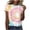 #150-Pink, variant on Women's Retro Crew Neck Short Sleeve Pixel Tie Dye Print Casual Shirt for Summer Outings