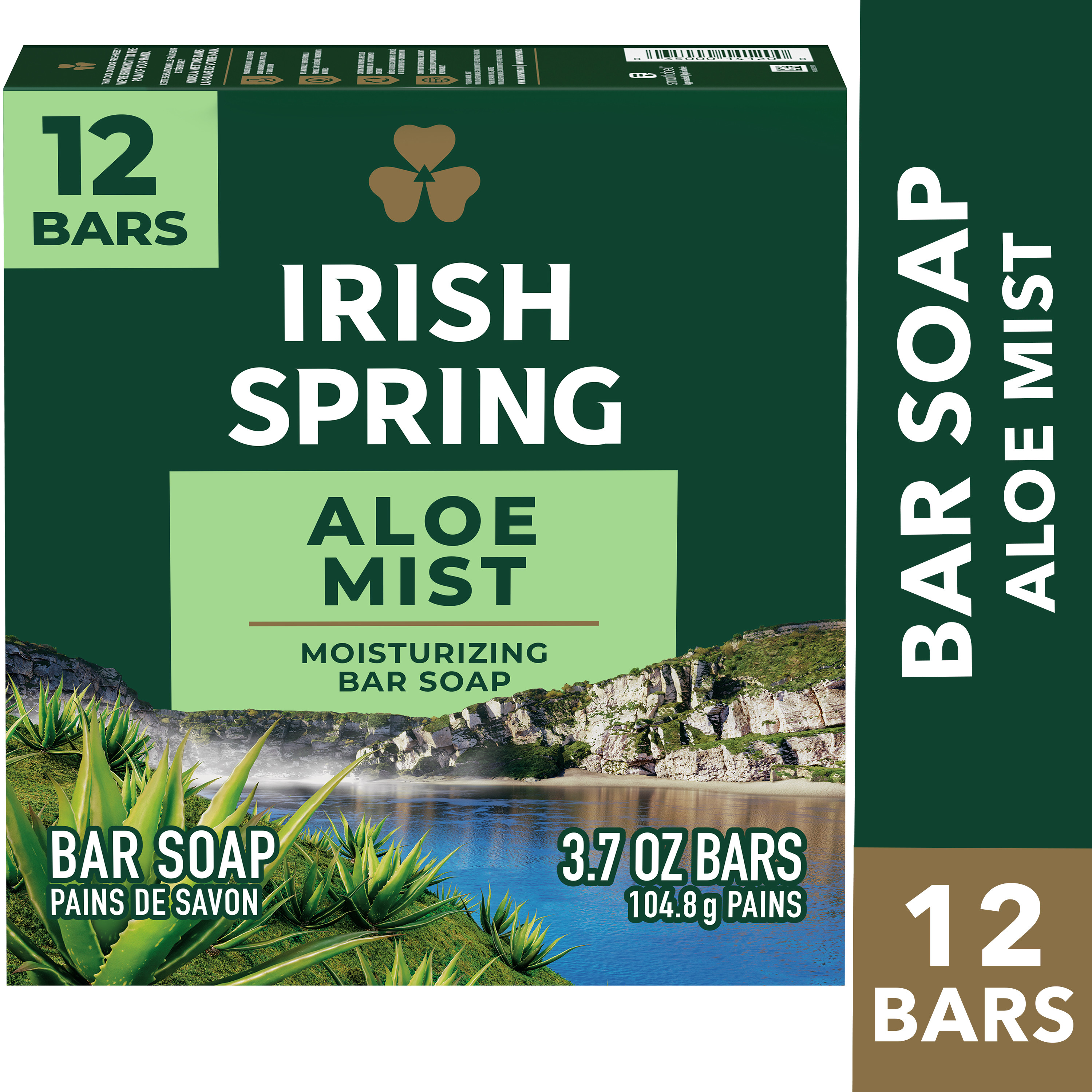 Irish Spring Aloe Mist Deodorant Bar Soap for Men, Feel Fresh All Day, 3.7 oz, 12 Pack - image 3 of 23