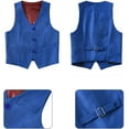 thumbnail image 5 of Boys Suit for Kids Toddler Boy 4-Piece Wedding Tuxedo Suits Vest and Pants Set, 5 of 13
