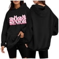 thumbnail image 2 of Mode Décontractée pour Femmes à Manches Longues 2025 Sweat à Capuche Imprimé Chiffres Tunique Française Grande Taille Robe Décontractée Haut Décontracté Sweat à Capuche à Fermeture à Glissière pour Femmes Hiver, 2 of 3