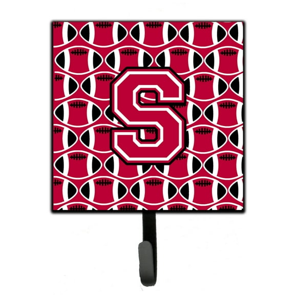 Letter S Football Crimson and White Leash or Key Holder
