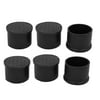 6pcs 40mm Dia Black PVC Rubber Round Cabinet Leg Insert Cover Protector