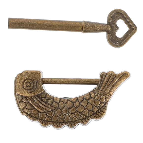 1 Pce Mini Cadenas en Forme de Poisson, Boîte Rétro, Boîte à Bijoux avec Clé