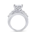 thumbnail image 3 of FB Jewels 14kt White Gold Princess Diamond Cluster Bridal Wedding Engagement Ring 3 Cttw, 3 of 4