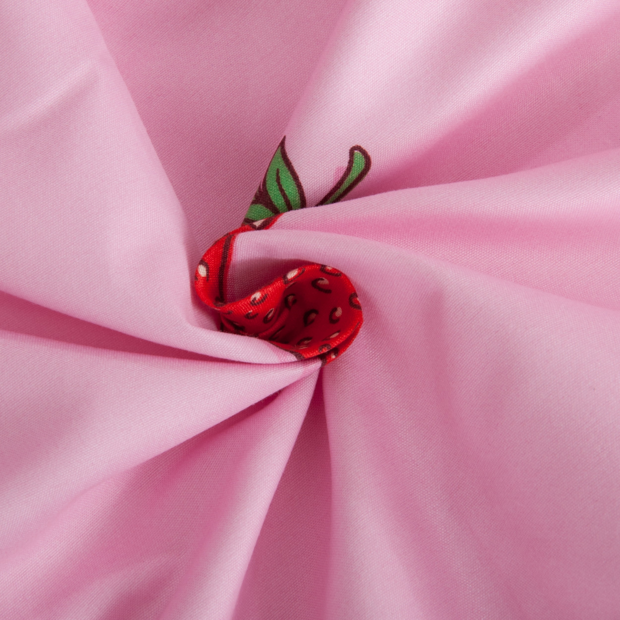 Ntbay 3-Pieces Microfiber Ultra Soft Strawberry Print Duvet Cover Set with Zipper Closure and Corner Ties, Pink and Red, Queen