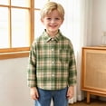 thumbnail image 7 of 4-5T Little Kids Boys Long Sleeve Plaid Dress Shirts Button Up School Uniform Kids Spring Fall Clothes Tops for 3M-11T Infant Baby to Tween, 7 of 7