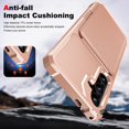 thumbnail image 4 of Decase Wallet Case for Samsung Galaxy S25, PU Leather/Plastic Wallet Phone Case with Magnetic Button Closure Credit Card Holder Slots, Stand Function, Lightweight Solid Fold Cover,Rosegold, 4 of 6
