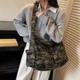 thumbnail image 5 of Hersfrd Women Canvas Versatile Tote Handbag Adjustable Strap Leopard Print Shoulder Bags Large Capacity All-match Crossbody Bag Outdoor Sports Handbags (Camo Green), 5 of 9
