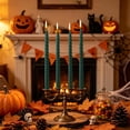 thumbnail image 4 of Spiral Taper Candles for Halloween and Holiday Home Decoration, Dripless Twisted Candlesticks for Dinner Party Green, 4 of 6