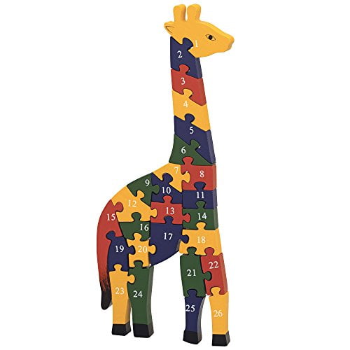 Wooden ABC Alphabet Numbers Jigsaw Giraffe Puzzle Educational Learning 