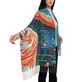 thumbnail image 4 of Honeii Romantic Flamingo Pair Print Scarf Oversized Scarf Tassel Fall Winter Thick Scarf Warm Shawl Women,Women's Scarves & Wraps, 4 of 8