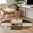 thumbnail image 4 of Round Rugs 3Ft, Brown Round Area Rug Washable Indoor Throw Carpet, Vintage Art Plaid Farmhouse Checkered Small Non Slip Circle Rug for Bedroom Living Room Home Decor Aesthetic, 4 of 8