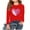 Red, variant on Bpmpbo Big Girls' Long Sleeve Heart Print T-Shirt Cute Round Neck Pullover Blouse Love Theme Casual Top for Kids
