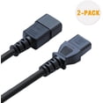 thumbnail image 1 of CableCreation [2-Pack] 10 Feet 18AWG C14 to C13 PDU Style Computer Power Extension Cable, 3M / Black, 1 of 3