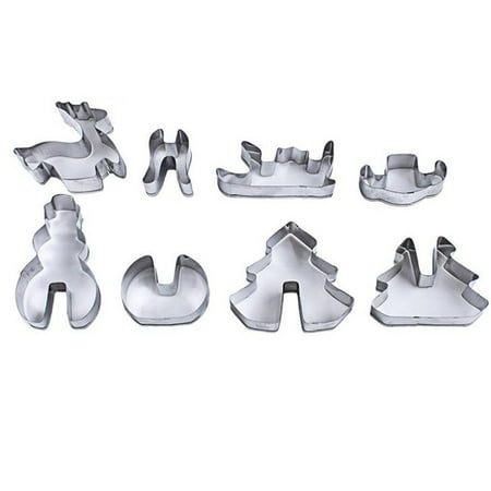 

Sofullue 8 Piece Christmas Cookie Cutter Set Stainless Steel Cut Candy Biscuit Mold Snowm