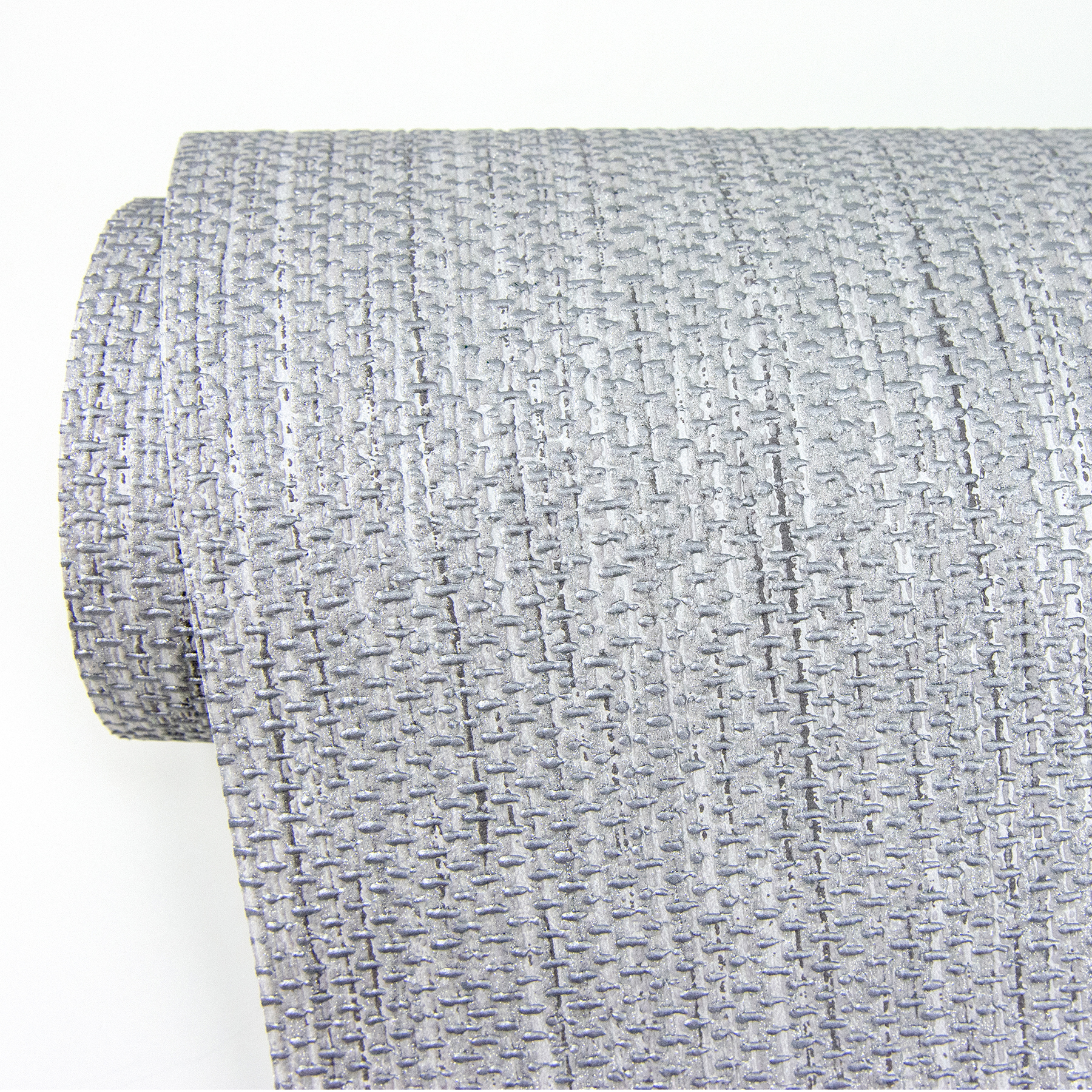 Advantage Cahaya Silver Woven Unpasted Expanded Vinyl On Non Woven Wallpaper, 21-in by 33-ft, 57.8 sq. ft.